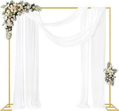 Fomcet 8FT x 8FT Backdrop Stand Heavy Duty with Base, Gold