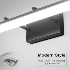 Aipsun 19.7 inch Modern Black Vanity Light Adjustable LED Bathroom Light