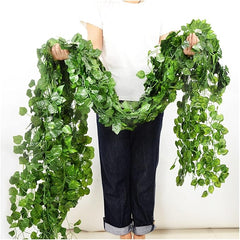 2.1m Artificial Plant Ivy Leaf Wall Hanging Vine Green Garland Silk Home Garden Decoration Wedding