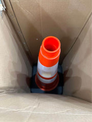 BESEA (8 Cones) Orangeplas Orange PVC Safety Traffic Cones- 28’ Base