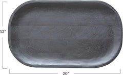 Bloomingville Wide Mango Wood Serving Board, Black