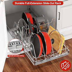 Bonadom 1 Tier Pull Out Pots and Pans Organizer Rack