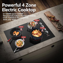 AMZCHEF Electric Cooktop 30" Built-in Electric Burner with 4 Burners