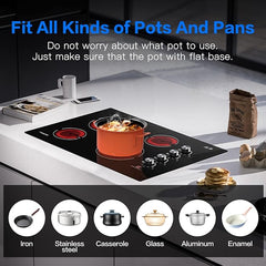 AMZCHEF Electric Cooktop 30" Built-in Electric Burner with 4 Burners