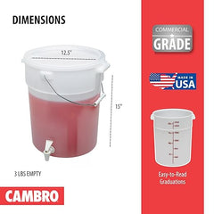 Cambro FDL31 DSPR6148 White 6 Gal Beva