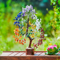 Chakra Tree - 7 Chakra Crystals and Healing Stones Gem Tree for Positive Energy - Crystal Tree