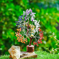 Chakra Tree - 7 Chakra Crystals and Healing Stones Gem Tree for Positive Energy - Crystal Tree