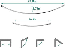 Curved Shower Curtain Rod 42-74 Inch Adjustable
