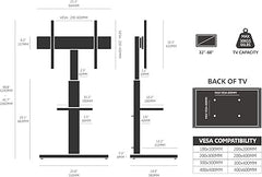 FITUEYES White TV Stand Mount for 32-60 inch TV Screen