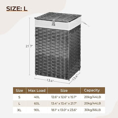 Greenstell Laundry Hamper with Lid 60L