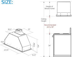 IKTCH 30 inch Built-in/Insert Range Hood 900 CFM