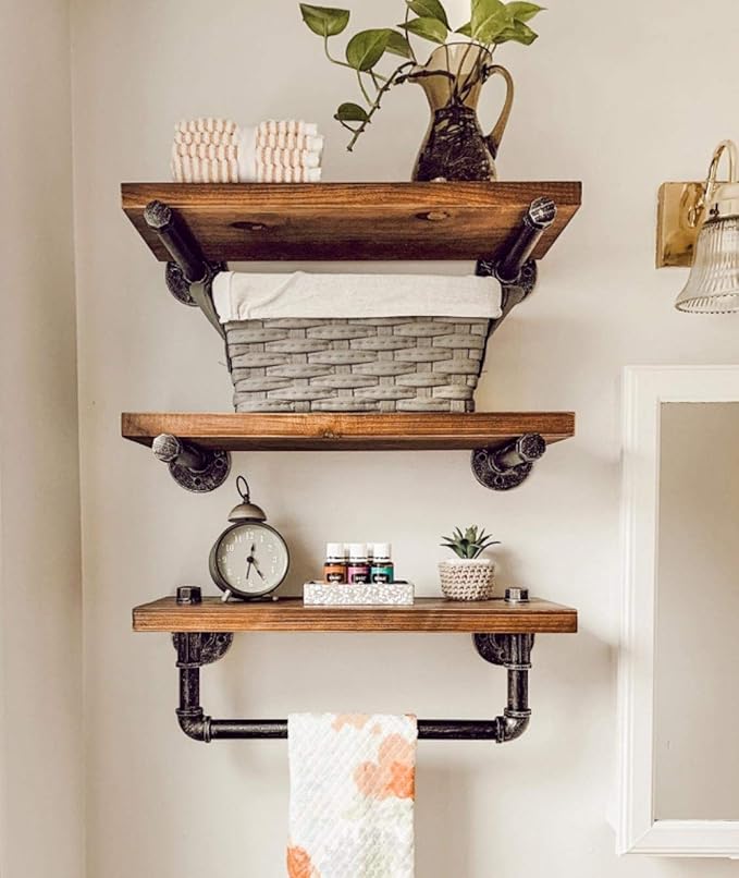 Industrial Pipe Wall Shelving