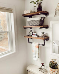 Industrial Pipe Wall Shelving