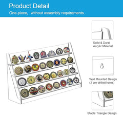 Koluti 4 Rows Challenge Coin Holder Display Stand