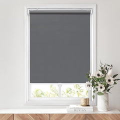 LazBlinds No Tools No Drill Cordless Roller Shades, 100% Blackout Roller Blinds for Windows