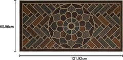 Mohawk Home Ornamental Grain Casual Floral, Geometric Dark Brown 2' x 4' Door Mat