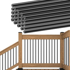 Muzata 25Pack 26" Aluminum Deck Balusters Round Black