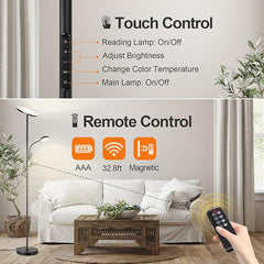 OUTON LED Floor Lamp with Adjustable Reading Lamp