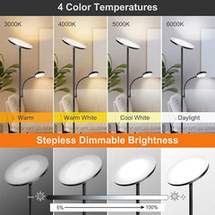 OUTON LED Floor Lamp with Adjustable Reading Lamp