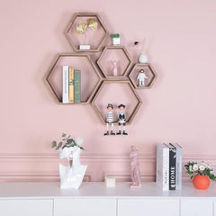 PHOENANCEE Hexagon Floating Shelves-BNIB