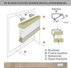 Pleated blinds RV Blinds Pleated Shades, 62" W x 32" L