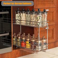 ROOMTEC Pull Out Cabinet Organizer for Narrow Cabinet (5" W X 21" D)