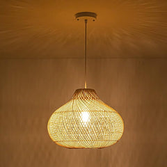 Rattan Pendant Light, Karjearl Large Wicker Chandelier