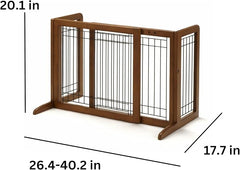 Richell Freestanding Pet Gate with Autumn Matte Finish, Small