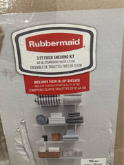 Rubbermaid 3Ft fixed Shelving Kit, White