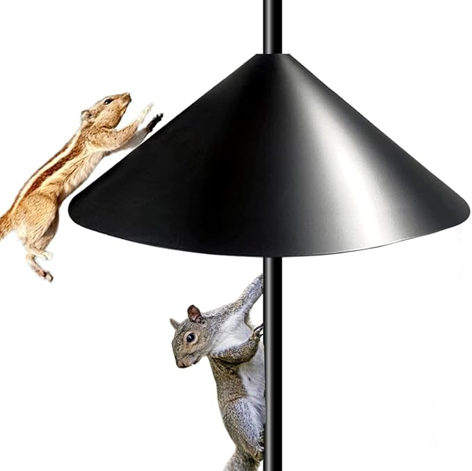 Squirrel Proof Baffle for Protecting Outside Pole Bird Feeders and Bird Houses