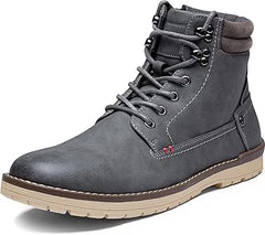 VOSTEY Men's Chukka Boots Motorcycle Casual Hiking Boot(11.5,Grey)