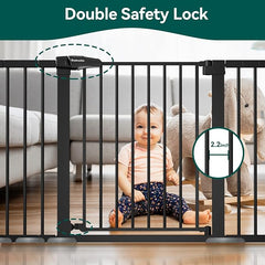 BABELIO 29-55 Inch Extra Wide Baby Gate, - Black