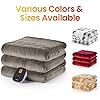 WOOMER Electric Heated Throw Blanket, Soft Flannel Fast Heating Blanket with Multi-Color Option, Ful