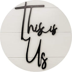 This Is Us Shiplap Modern Farmhouse Wall Sign-Rustic Wood Home Decor (white)-18”