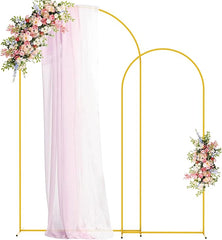 Fomcet Metal Arch Backdrop Stand Set of 2 Gold