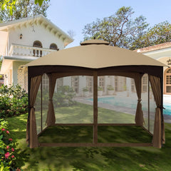 Gazebo Universal Replacement Mosquito Netting - Wonwon Outdoor Gazebo Canopy 4-Panel Screen Walls