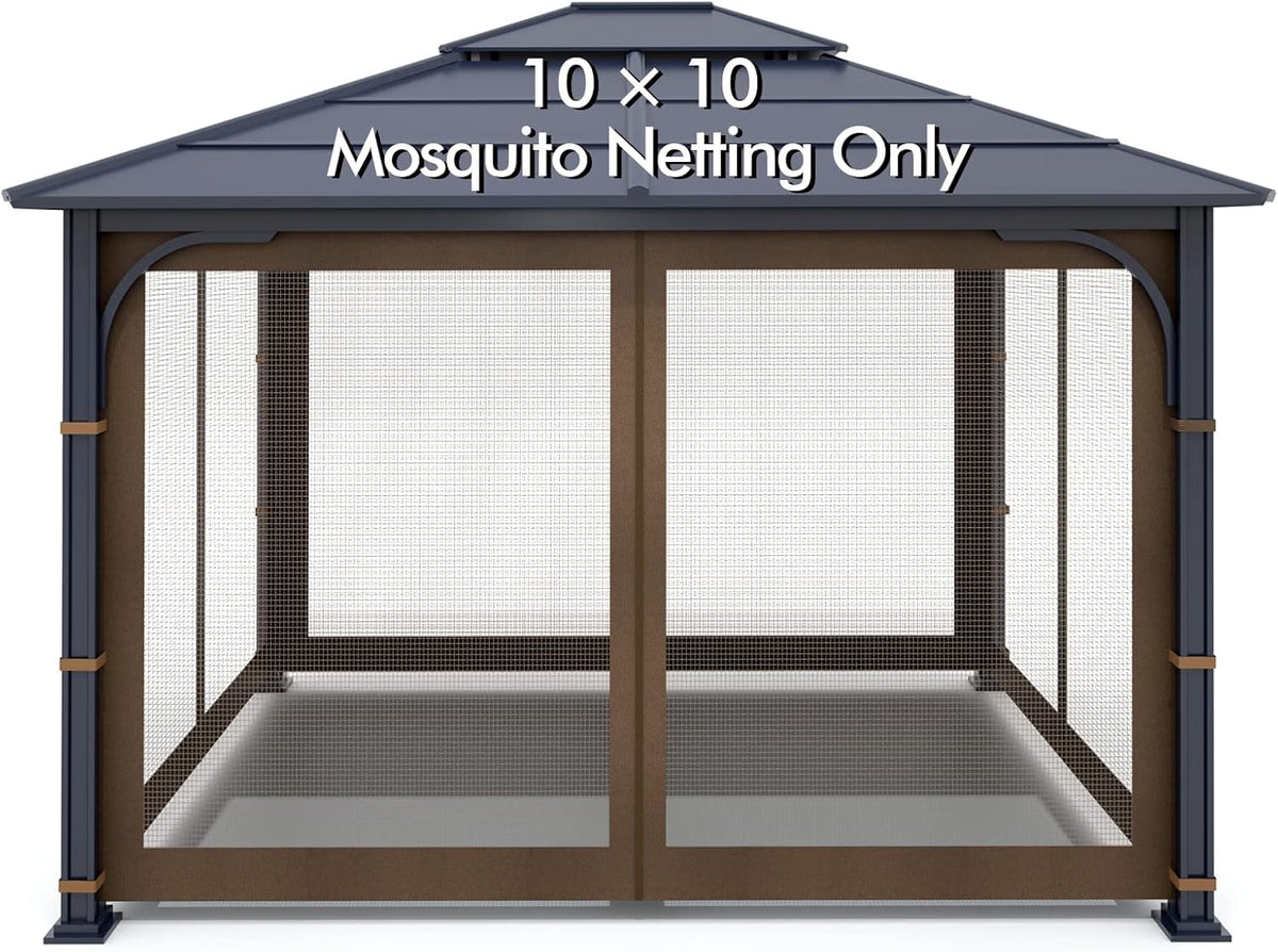 Gazebo Universal Replacement Mosquito Netting - Wonwon Outdoor Gazebo Canopy 4-Panel Screen Walls