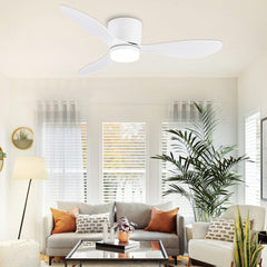 GESUM Ceiling Fan with Light, 42" Flush Mount Ceiling Fan Light