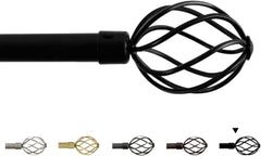 H.VERSAILTEX Window Treatment Single Rod Set with Twisted Sphere Caps, Adjustable Length from 28 to