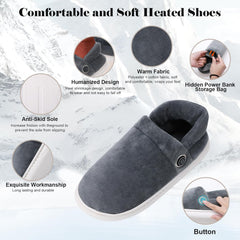 Heated Slippers, Slip on House Shoes Rechargeable Battery Thermal Foot Warm Electric Heating Slipper