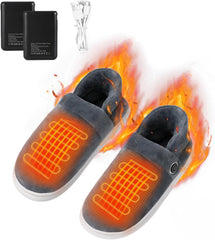 Heated Slippers, Slip on House Shoes Rechargeable Battery Thermal Foot Warm Electric Heating Slipper