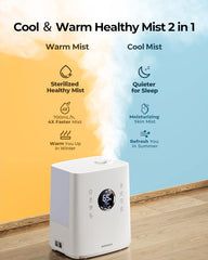 Homvana Humidifier H111, Warm & Cool Mist Humidifier For Bedroom