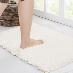 Large Bathroom Rug (24 x 60, Ivory) Extra Soft and Absorbent Shaggy