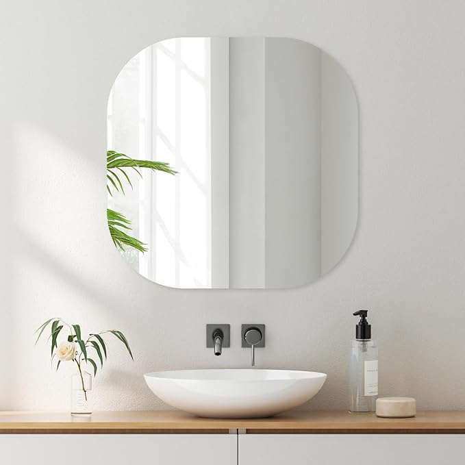 Frameless Bathroom Mirror, 24 x 24 Inch