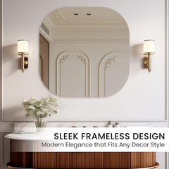 Frameless Bathroom Mirror, 24 x 24 Inch