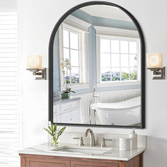 Arched Mirror, 30x40 Inch Black