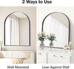 Arched Mirror, 30x40 Inch Black