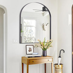 Arched Mirror, 30x40 Inch Black