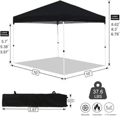 Northroad 10x10ft Pop Up Canopy - Black