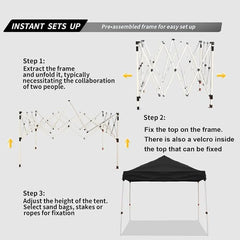 Northroad 10x10ft Pop Up Canopy - Black